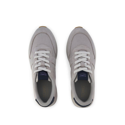 TRVL LITE Retro Runner Sneaker - Water Repellent Lunar Grey Suede Top View