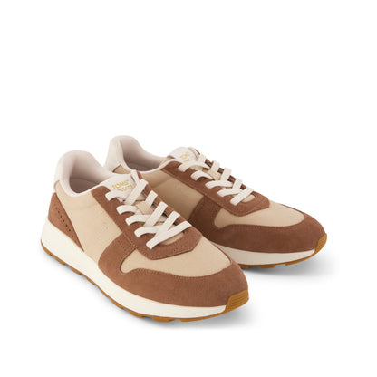 TRVL LITE Retro Runner Sneaker - Water Repellent Brown Sugar Front View