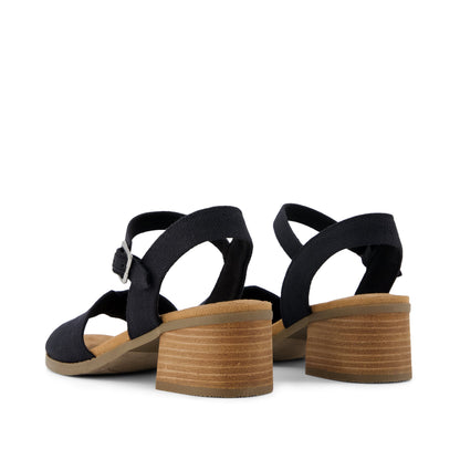 Eloise Sandal - Black Woven Back View