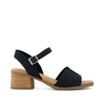 Eloise Sandal - Black Woven Side View
