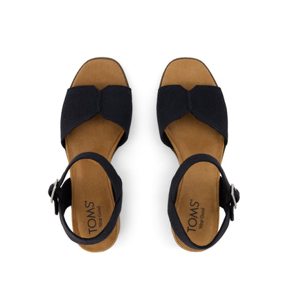 Eloise Sandal - Black Woven Top View