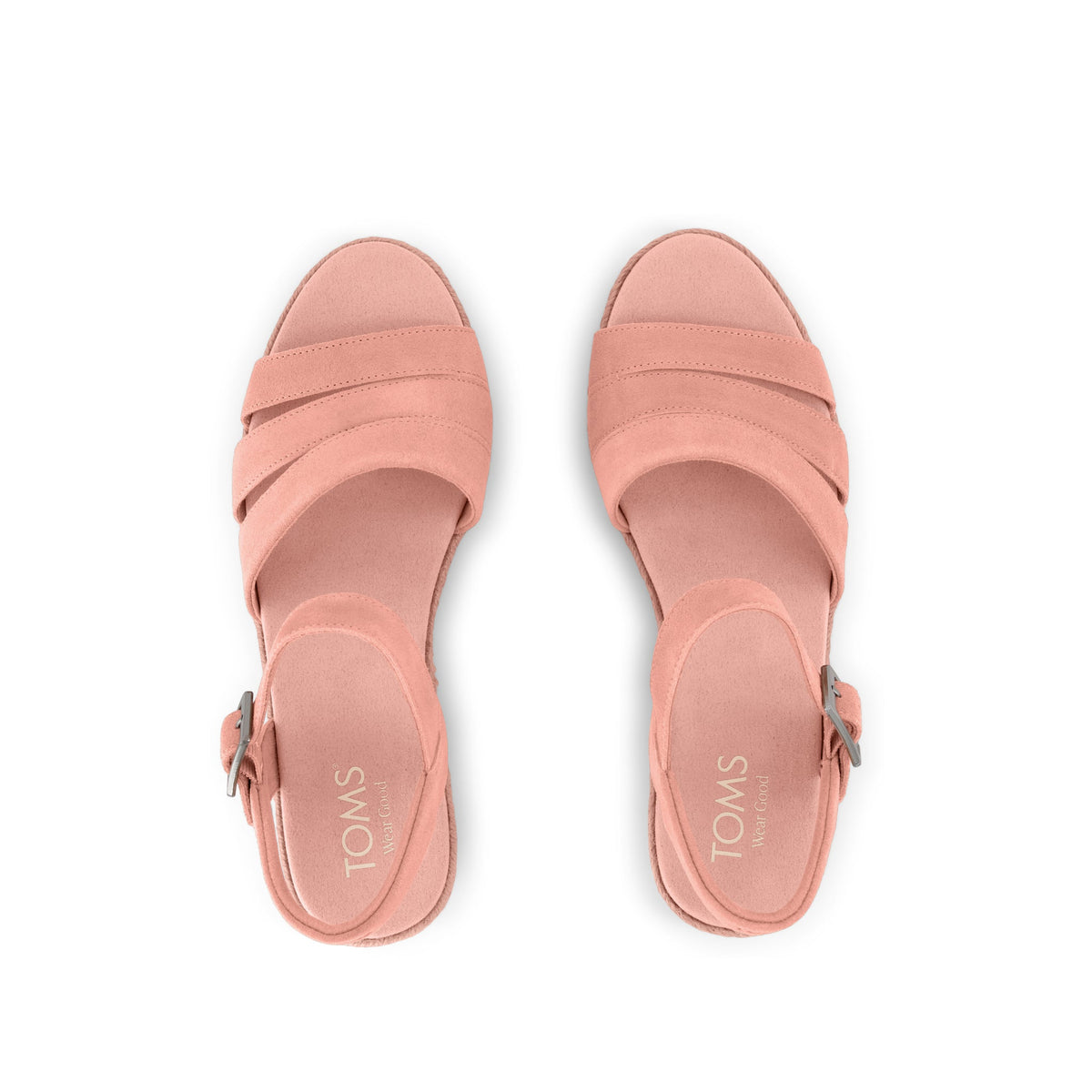 Julia Wedge Sandal - Bloom Suede Top View
