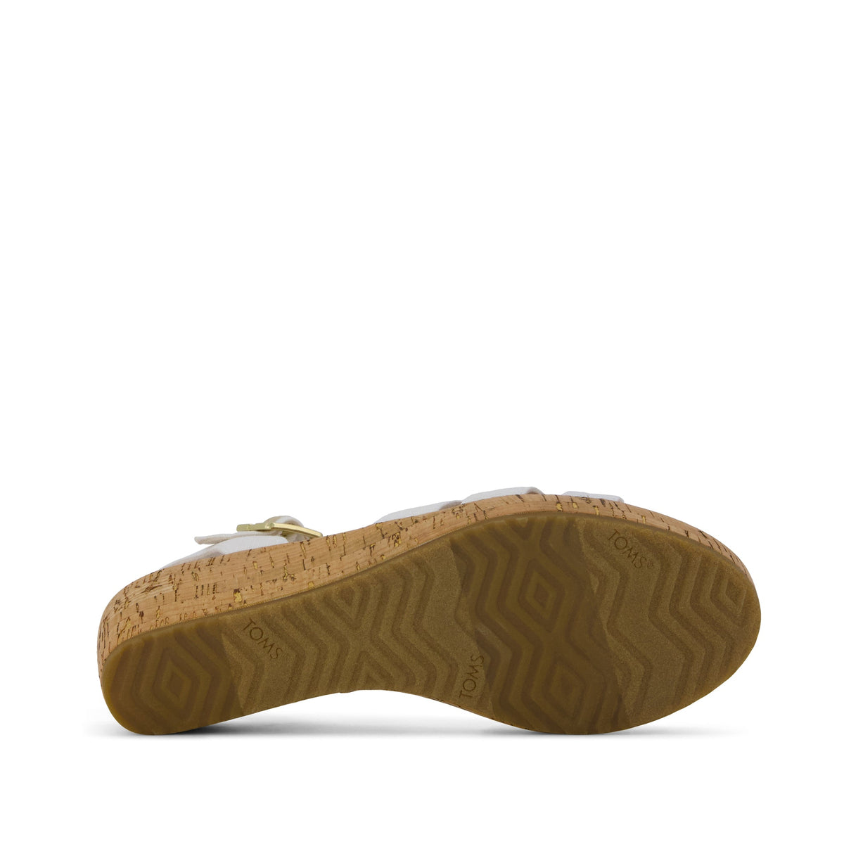 Julia Wedge Sandal - Woven White Bottom Sole View