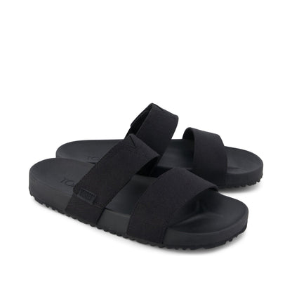 Nico Sandal - Black Canvas Front View