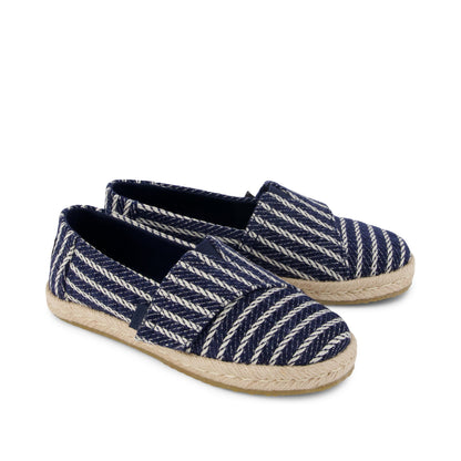 Alpargata Rope 2.0 Kids Espadrille - Navy Stripes Front View