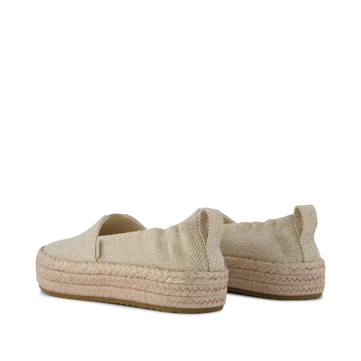 Valencia Platform Kids Espadrille - Champagne Glimmer Back View