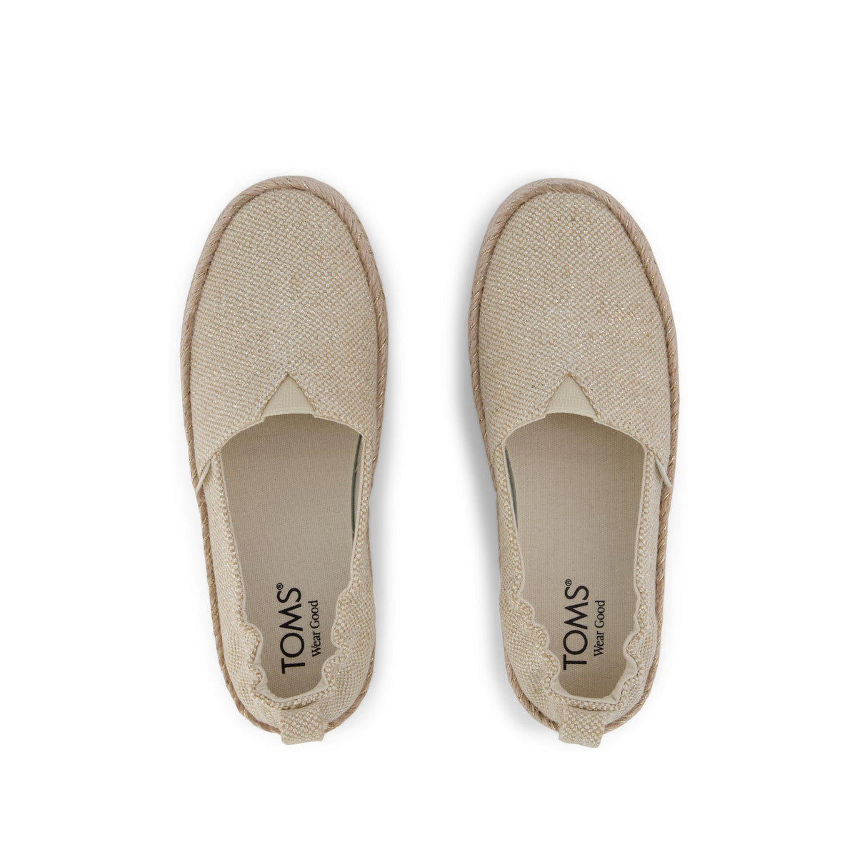 Valencia Platform Kids Espadrille - Champagne Glimmer Top View