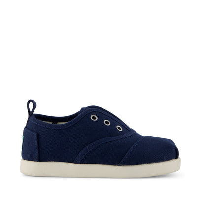 Cordones Plus Toddler Sneaker - Navy Canvas Side View
