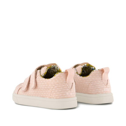 Cruz Double Strap Toddler Sneaker - Bloom Chambray Dot Back View