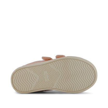 Cruz Double Strap Toddler Sneaker - Bloom Chambray Dot Bottom Sole View