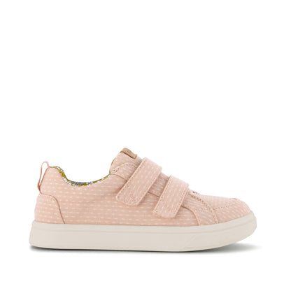 Cruz Double Strap Kids Sneaker - Bloom Chambray Dot Side View