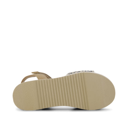 Diana Kids Sandal - Natural Leopard Print Bottom Sole View