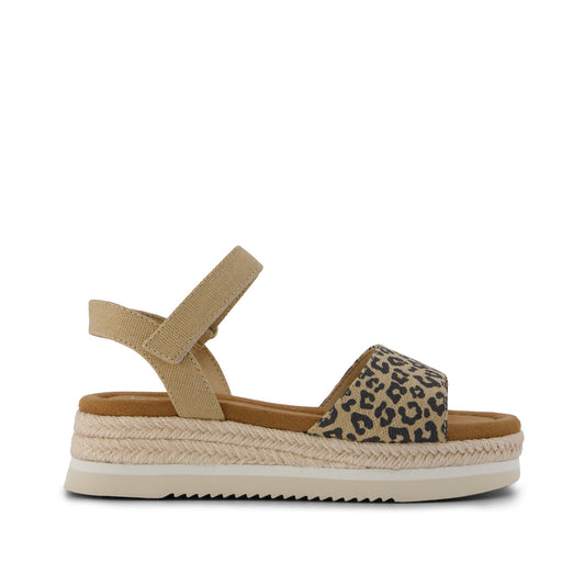 Diana Kids Sandal - Natural Leopard Print Side View