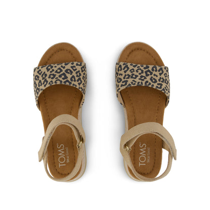 Diana Kids Sandal - Natural Leopard Print Top View