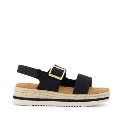Giana Kids Sandal - Black Canvas Side View