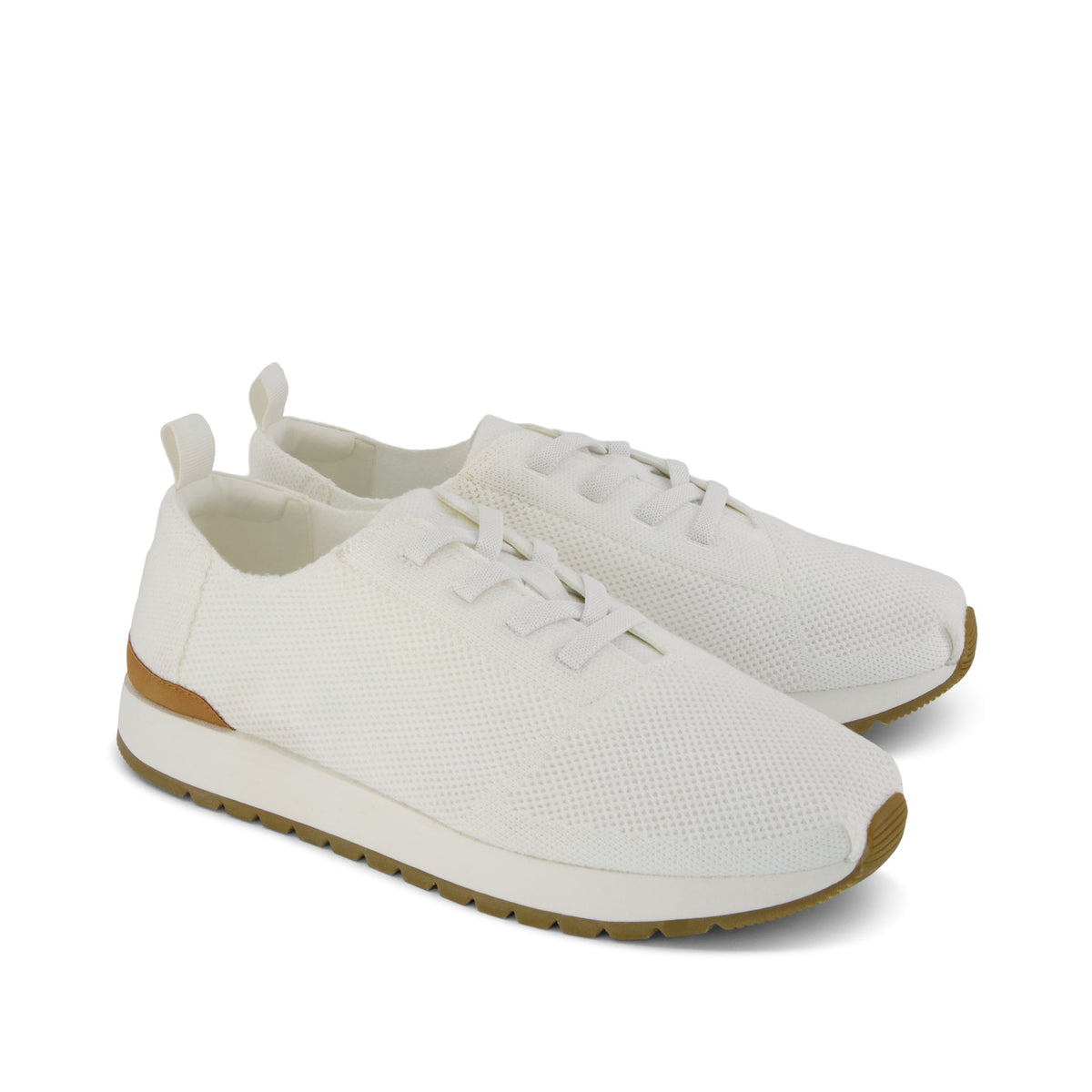 Resident Plus Lace-Up - White Knit Front View