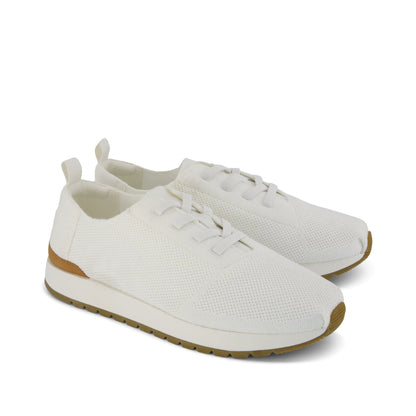 Resident Plus Lace-Up - White Knit Front View