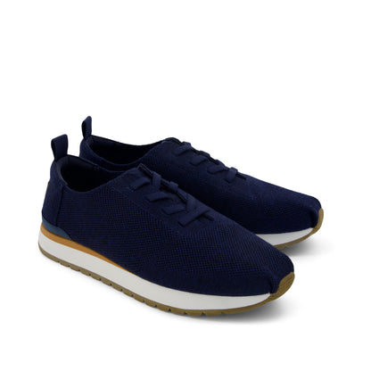 Resident Plus Lace-Up - Navy Knit Front View