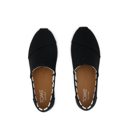 Asher Platform Slip On Sneaker - Black Canvas Top View