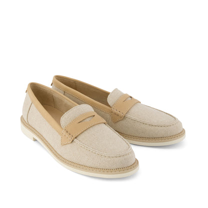 Marie Loafer - Natural Textile Front View