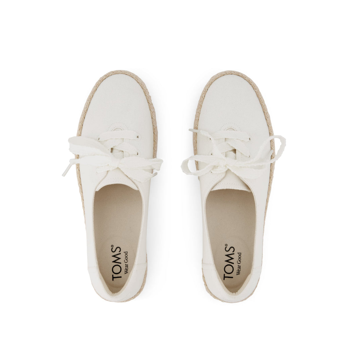 Womens Valencia Lace-Up Platform Espadrille White Canvas