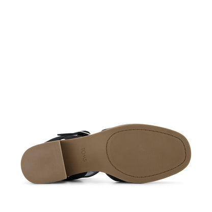 Jaclyn Heel - Black Perforated Leather Bottom Sole View