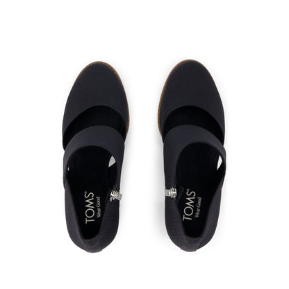 Milan Nova Heel - Black Canvas Top View