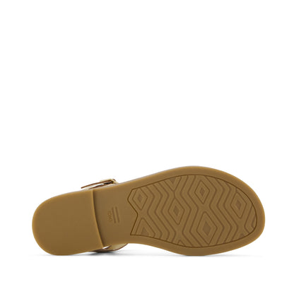 Kira Strappy Sandal - Gold Leather Bottom Sole View
