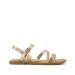 Kira Strappy Sandal - Gold Leather Side View