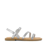 Kira Strappy Sandal - Silver Leather Side View