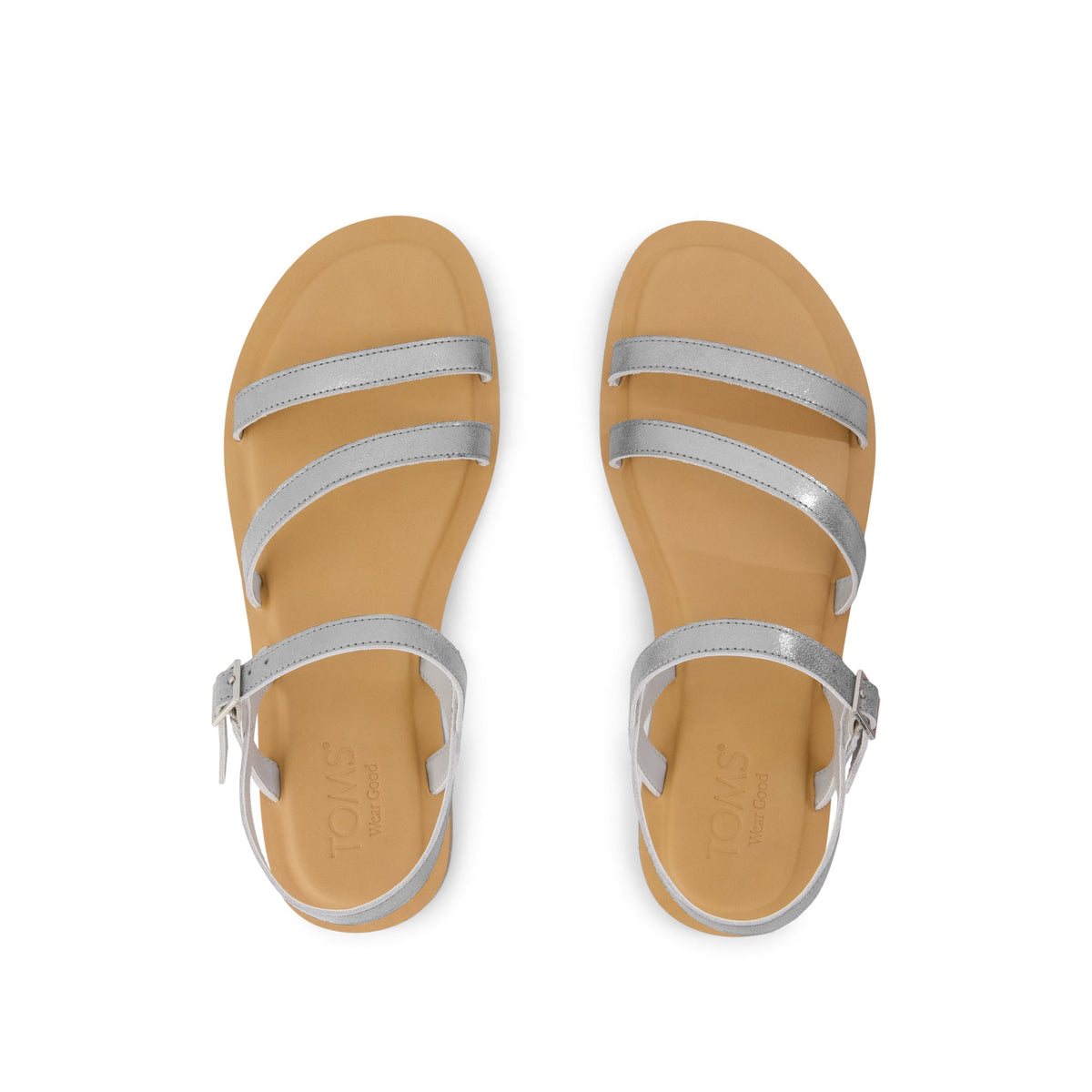 Kira Strappy Sandal - Silver Leather Top View