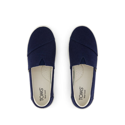 Verona Slip On Sneaker - Navy Heritage Canvas Top View