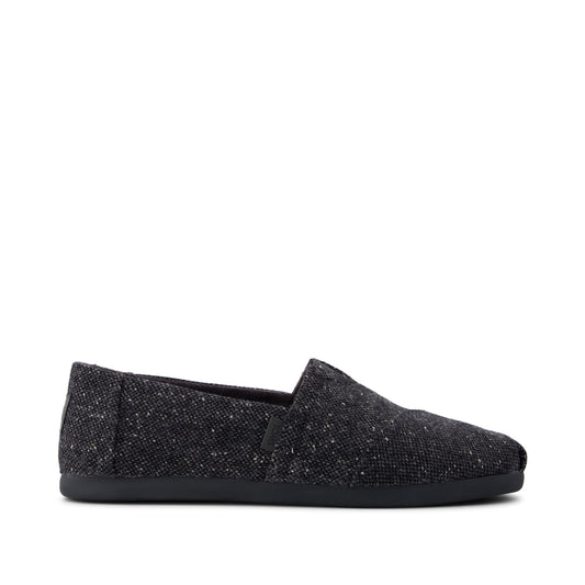Alpargata Classic - Black Flecked Tweed Side View