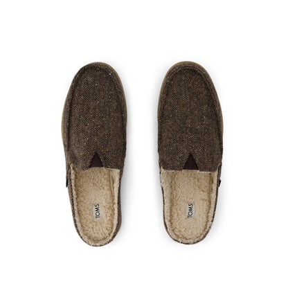 Alonso Mule - Chocolate Brown Flecked Tweed Top View