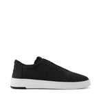 TRVL Lite Miles Lace-Up Sneaker - Water Resistant Black Leather Side View