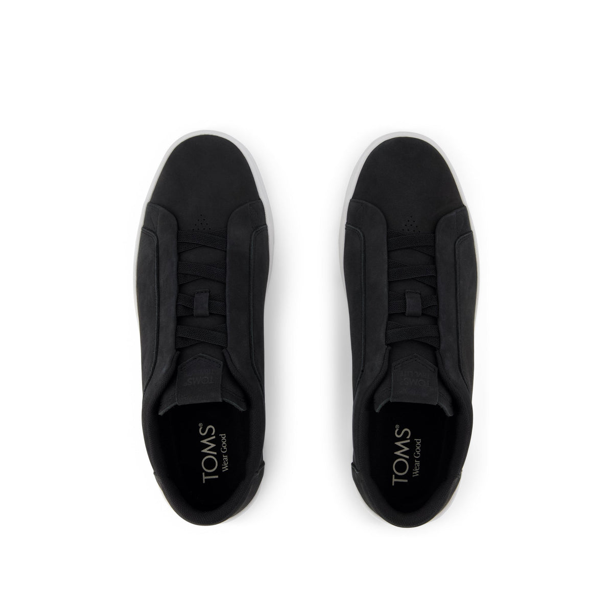 TRVL Lite Miles Lace-Up Sneaker - Water Resistant Black Leather Top View