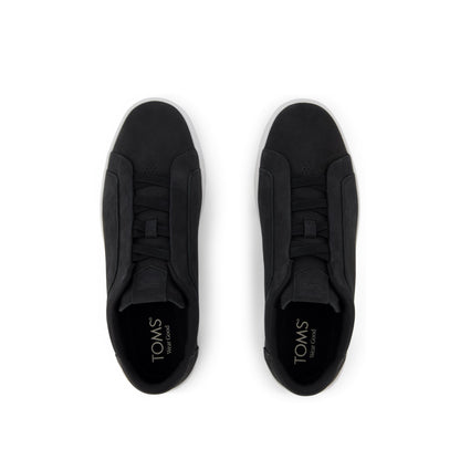TRVL Lite Miles Lace-Up Sneaker - Water Resistant Black Leather Top View
