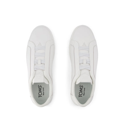 TRVL Lite Miles Lace-Up Sneaker - Water Resistant White Leather Top View