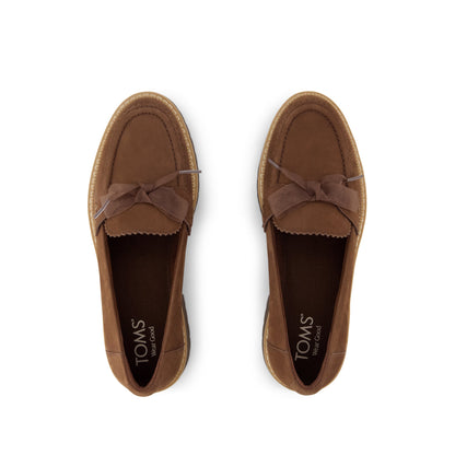 Cara Bow Loafer - Hot Cocoa Leather Top View