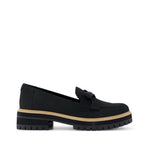 Cara Bow Loafer - Black Leather Side View