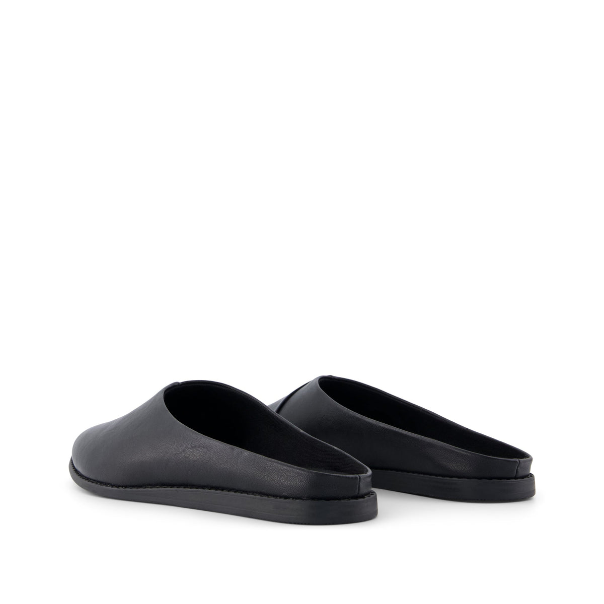 Amelia Mule - Black Faux Leather Back View