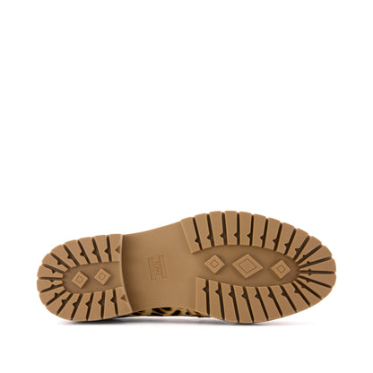 Cara Loafer - Brown Sugar Leopard Print Hair Leather Bottom Sole View