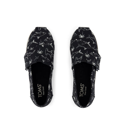 Alpargata Classic Kids Shoe - Black Shark Print Top View