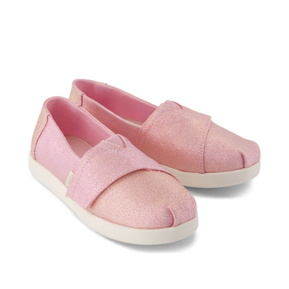 Alpargata Classic Kids Shoe - Pink Quartz Iridescent Woven Front View