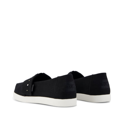 Alpargata Classic Kids Shoe - Black Brushed Twill Back View