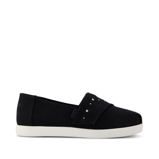 Alpargata Classic Kids Shoe - Black Brushed Twill Side View