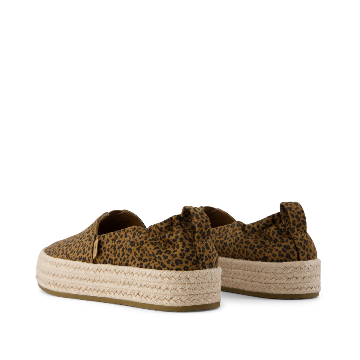 Valencia Platform Kids Espadrille - Toffee Leopard Print Back View