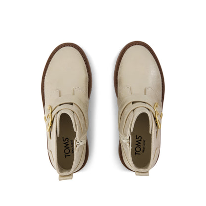 Simone Kids Boot - Champagne Metallic Faux Leather Top View