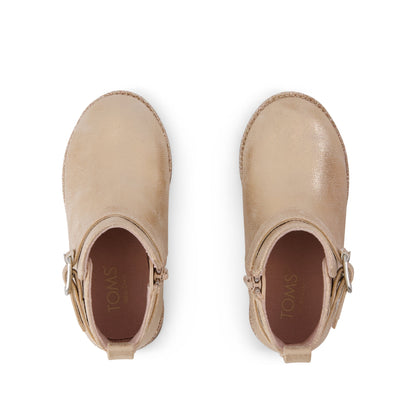 Mia Toddler Boot - Seashell Metallic Faux Leather Top View