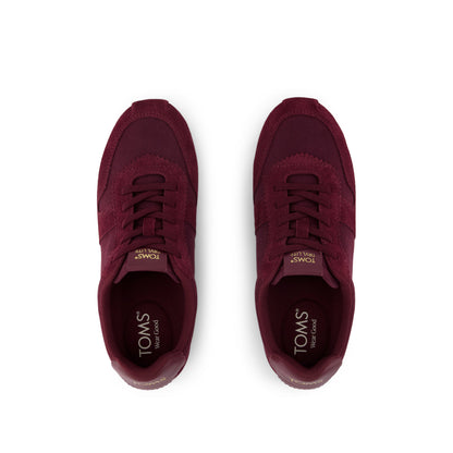 TRVL Lite Palisade Sneaker - Water Repellent Burgundy Vintage Twill Top View